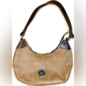 Dooney & Bourke Brown and Tan All Weather Leather Hobo Bag